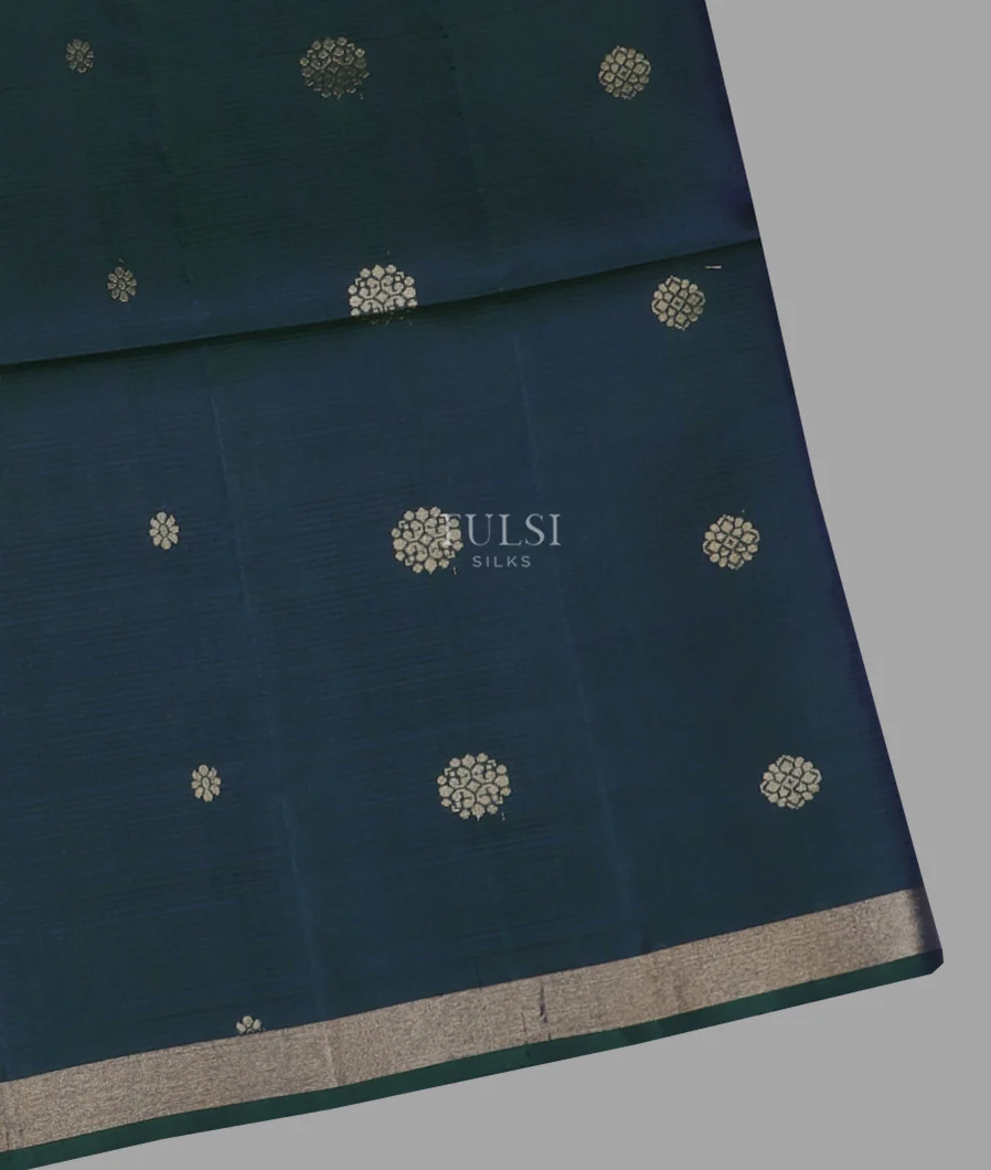 Peacock Blue Soft Silk Saree T602934-image