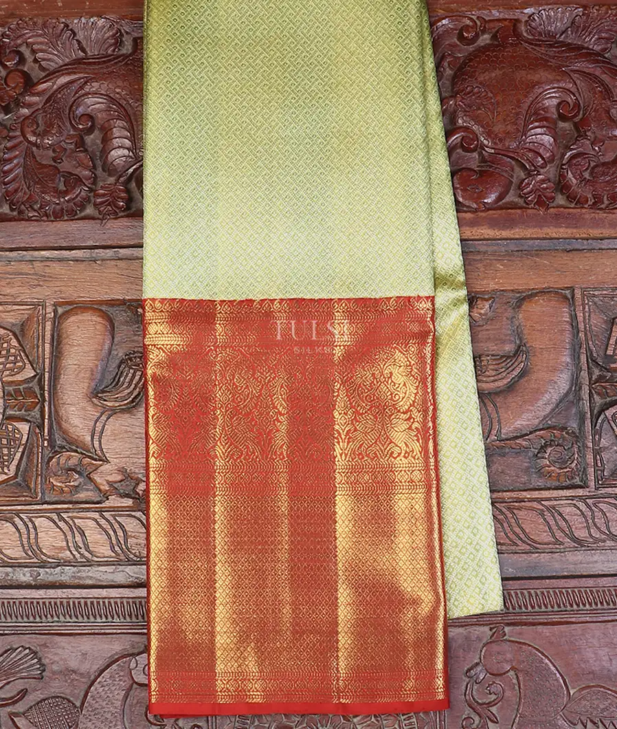 Green Tissue Kanjivaram Silk Pavadai T579680-image