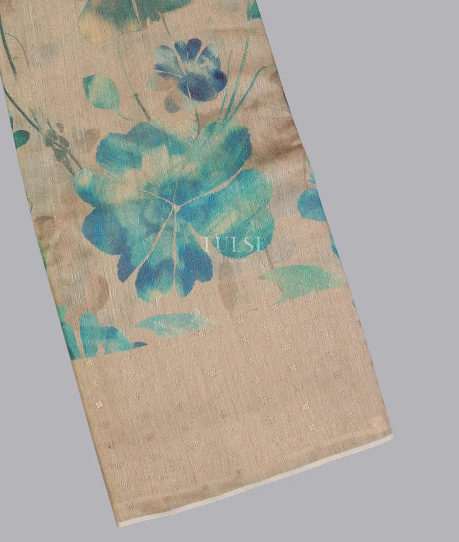 Grey Tissue Tussar Printed Saree T569154-image