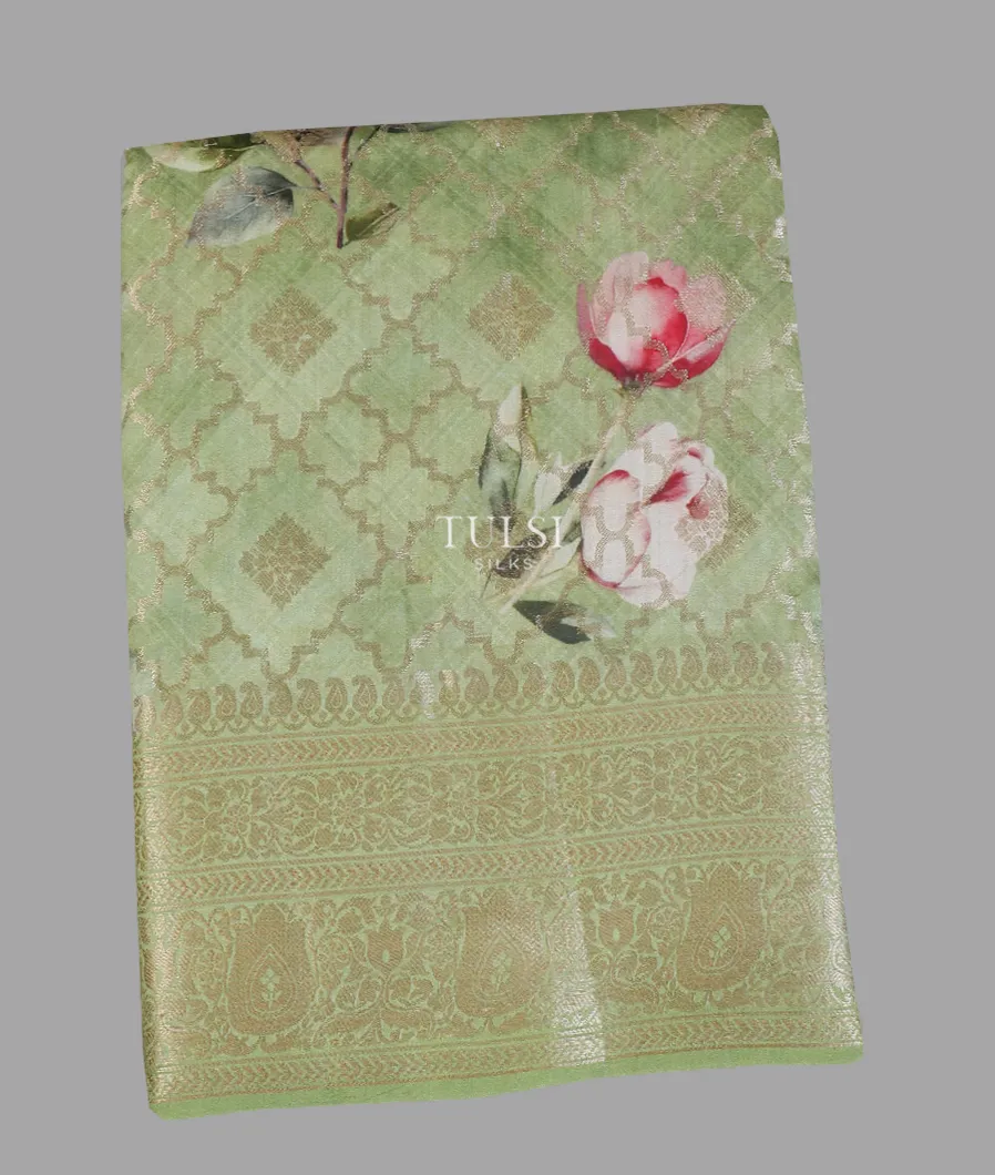 Green Chaniya Silk Saree T610814-image