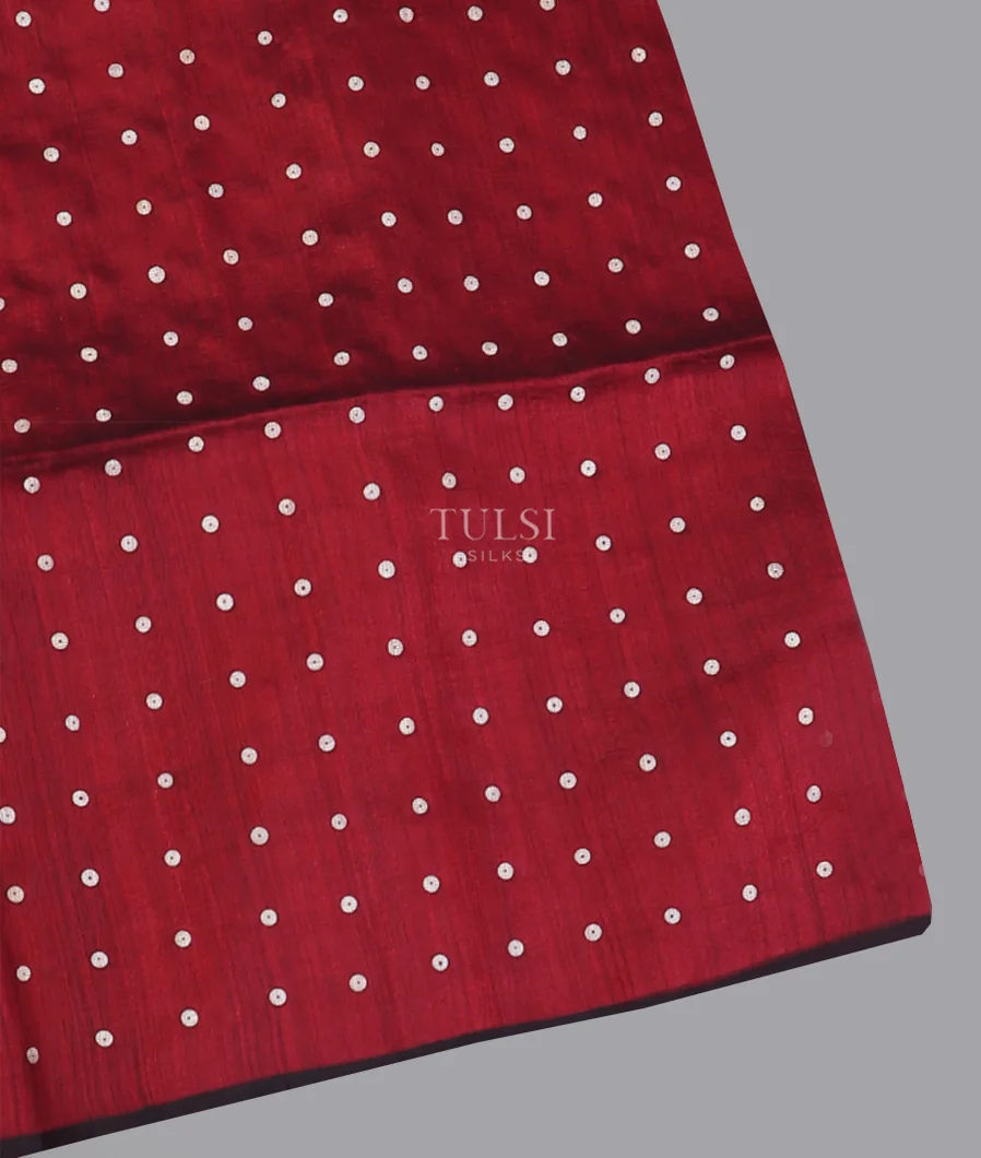 Maroon Handwoven Tussar Saree T608887-image