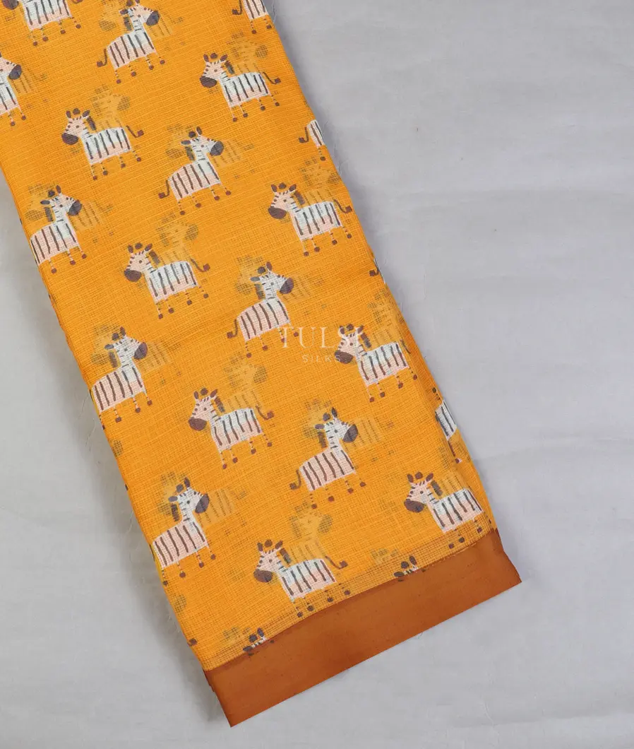 Yellow Kota Cotton Saree T609066-image