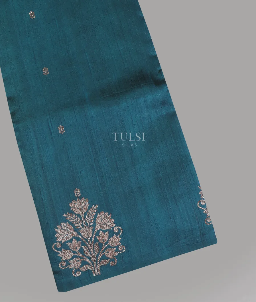 Blue Banaras Tussar Saree T610576-image