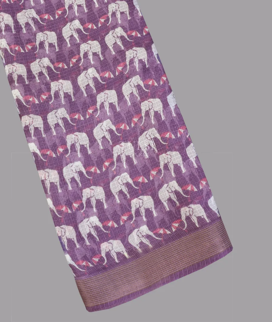 Purple Kota Cotton Saree T609075-image
