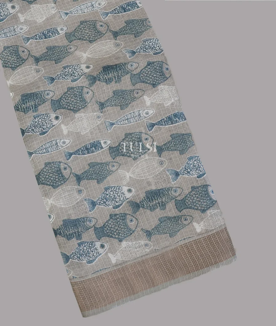 Grey Kota Cotton Saree T609040-image