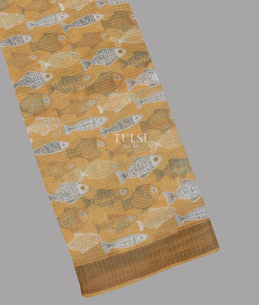 Yellow Kota Cotton Saree T609128-image