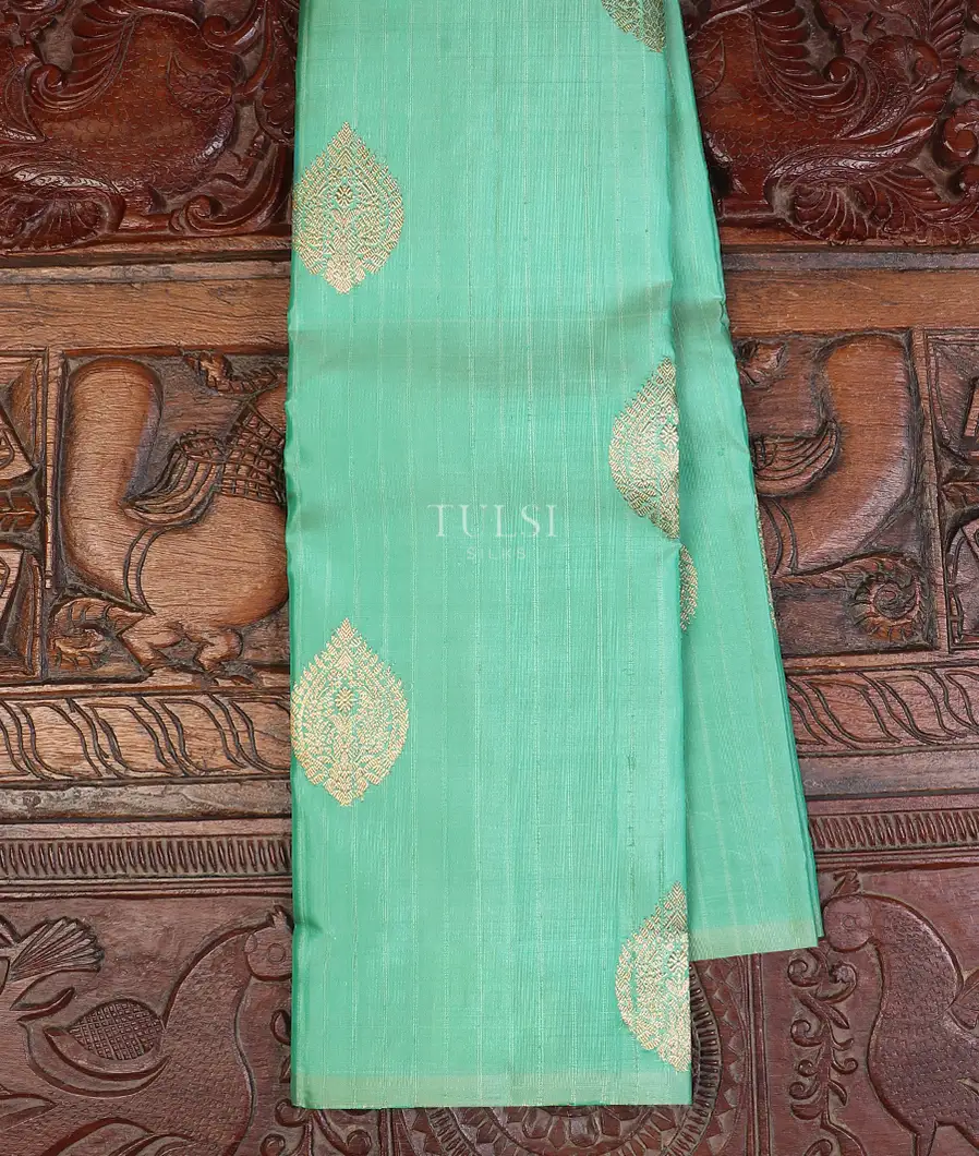 Bluish Green Kanjivaram Silk Saree T612355-image