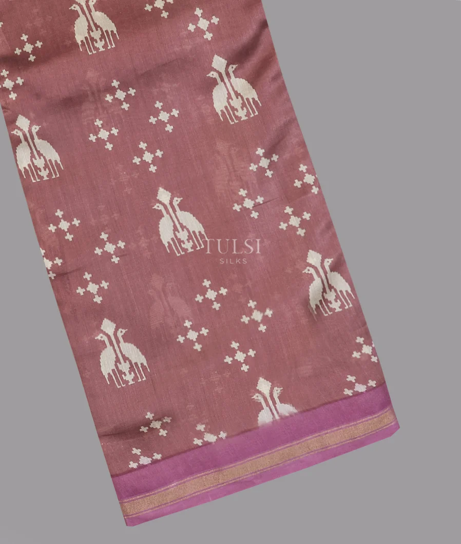 Dark Mauve Pink Soft Printed Cotton Saree T609779-image