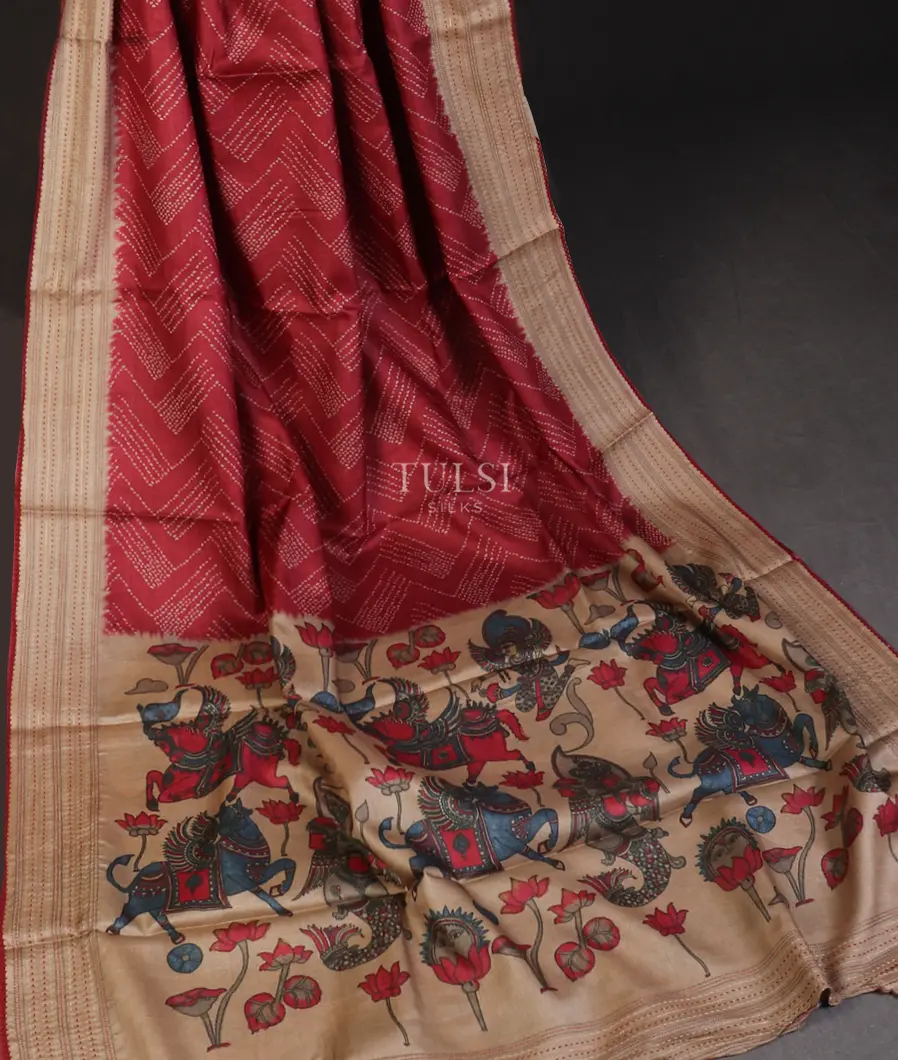 red-tussar-printed-saree-t611329-t611329-d
