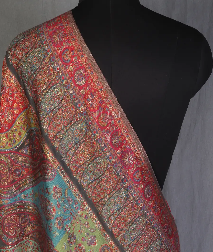 Multicolour Kashmir Kani Silk Dupatta T556547-image