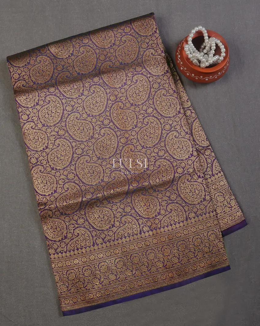 Blue Banaras Silk Saree T594100-image