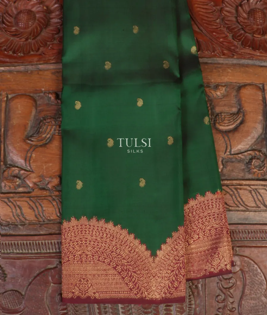 Bottle Green Kanjivaram Silk Saree T613095-image