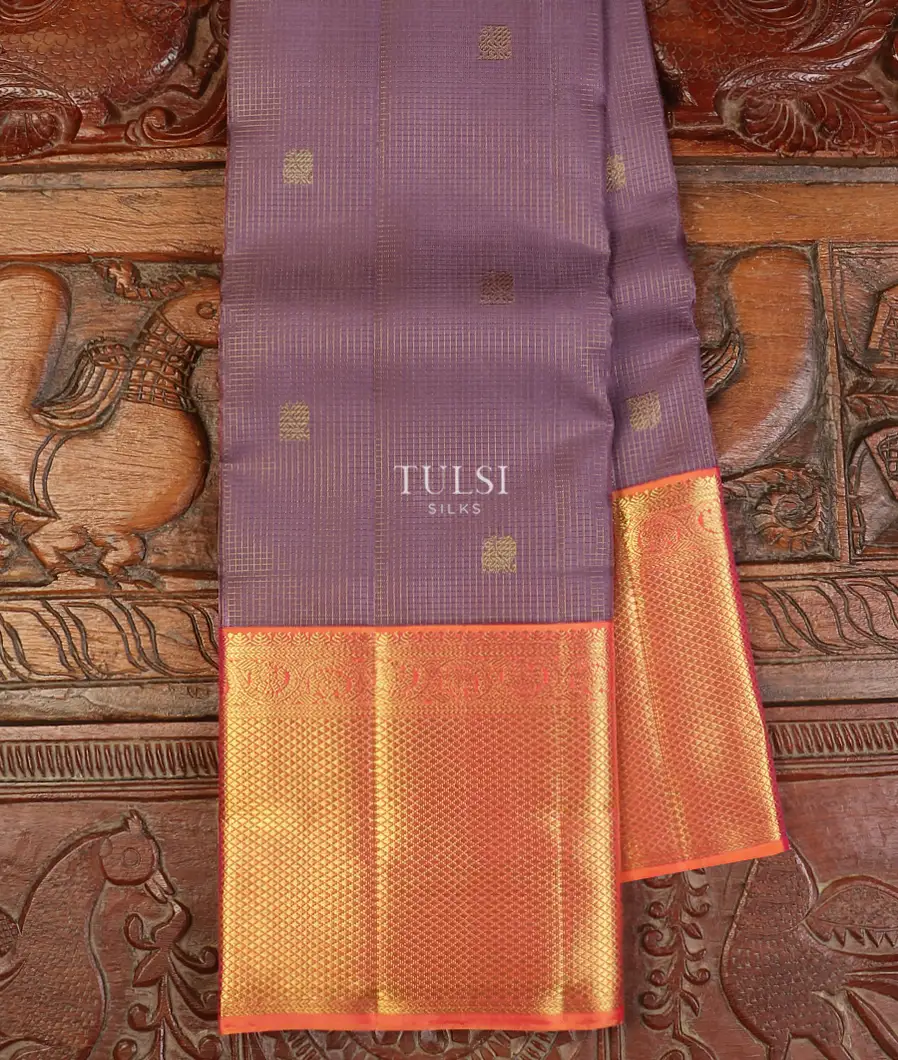 Mauve Lavender Kanjivaram Silk Saree T613679-image