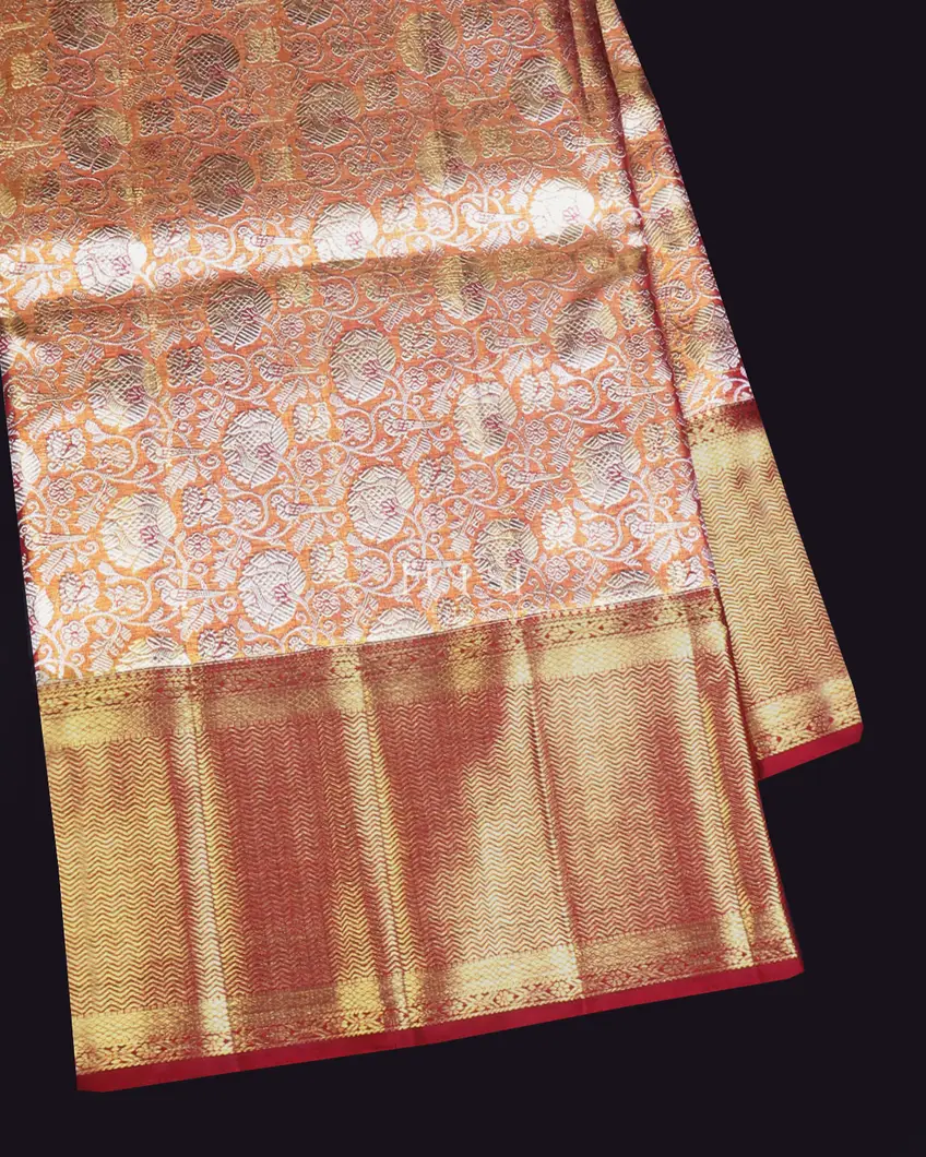 Gold And Maroon Tissue Kanjivaram Silk Saree T611501-image