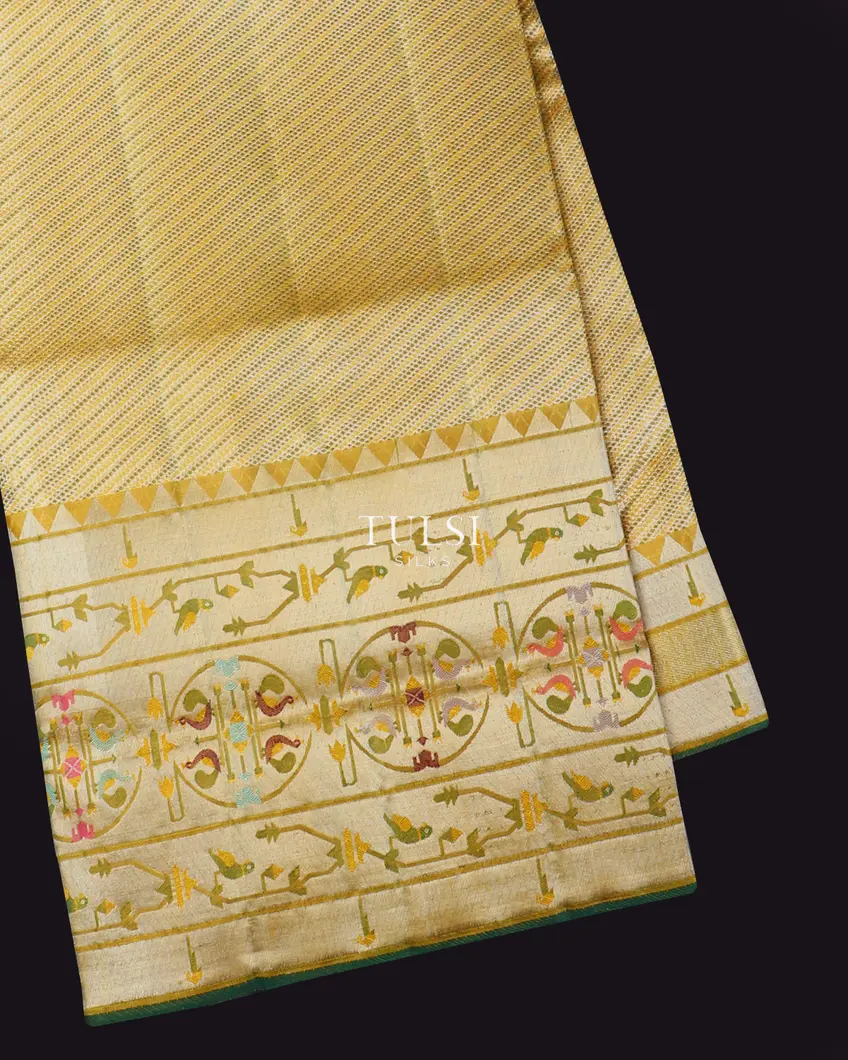 Golden Yellow Tissue Kanjivaram Silk Saree T611557-image