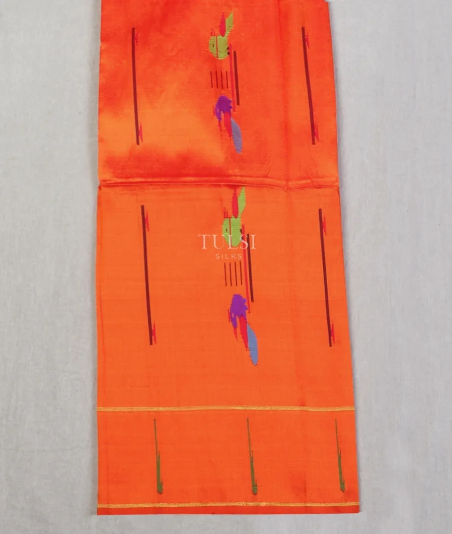 Orange Paithani Silk Blouse T612008-image