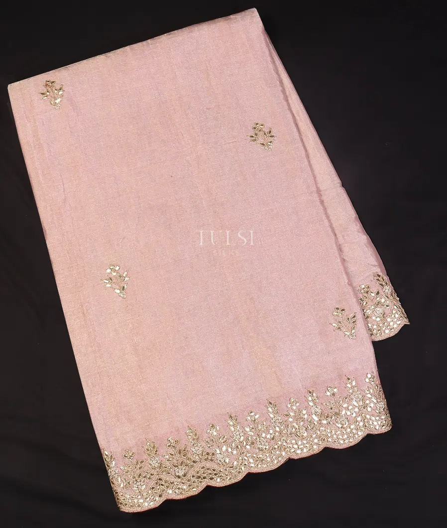 Pink Kora Tissue Organza Embroidery Saree T569347-image