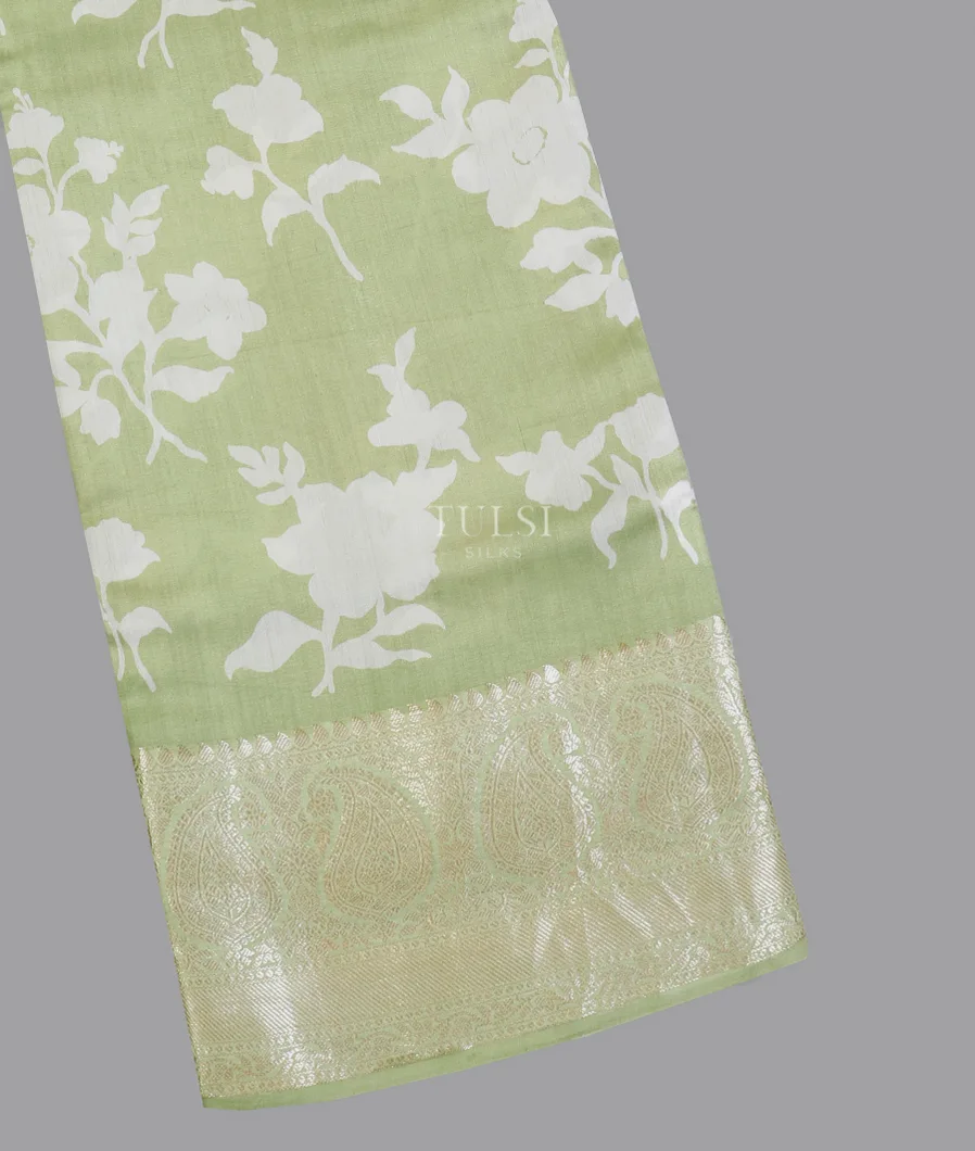 Green Chaniya Silk Saree T607163-image