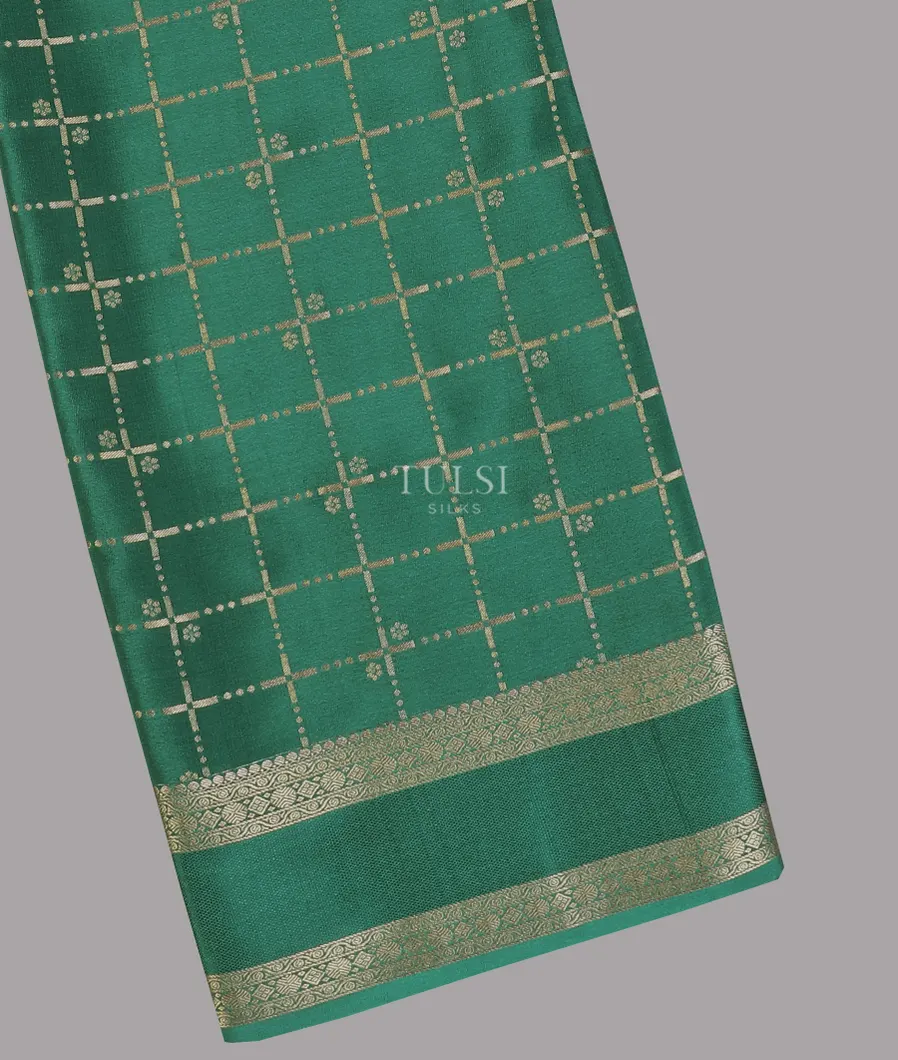 Teal Green Mysore Silk Saree T574454-image