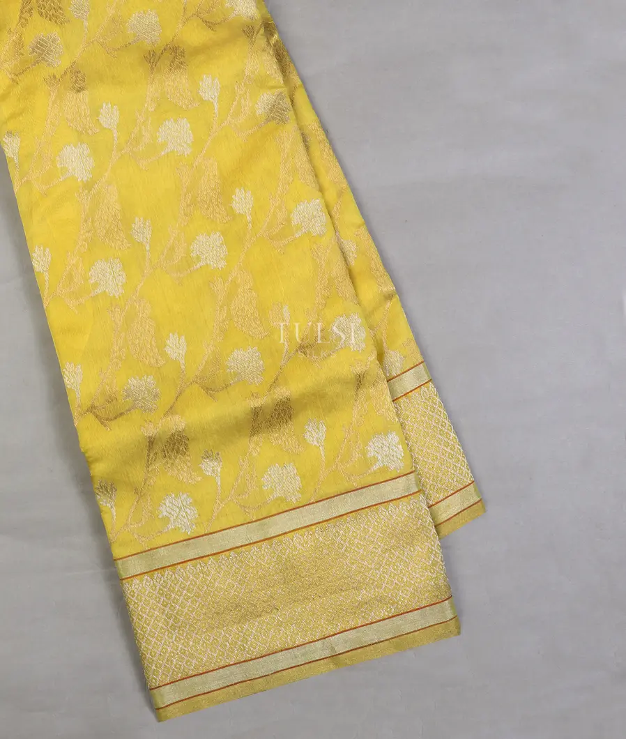 Yellow Chanderi Silk Saree T585011-image