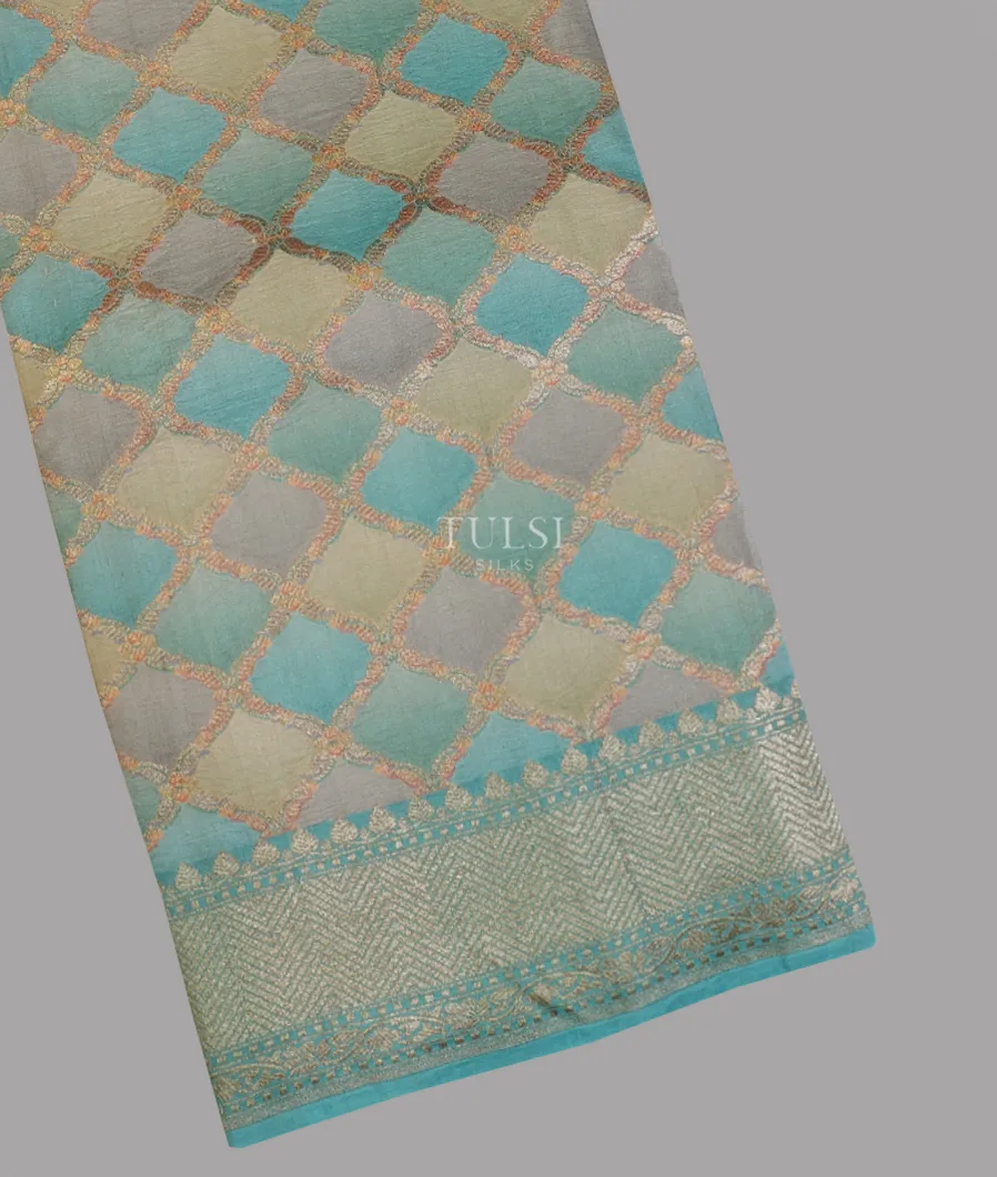 Multicolour Tussar Georgette Saree T594684-image