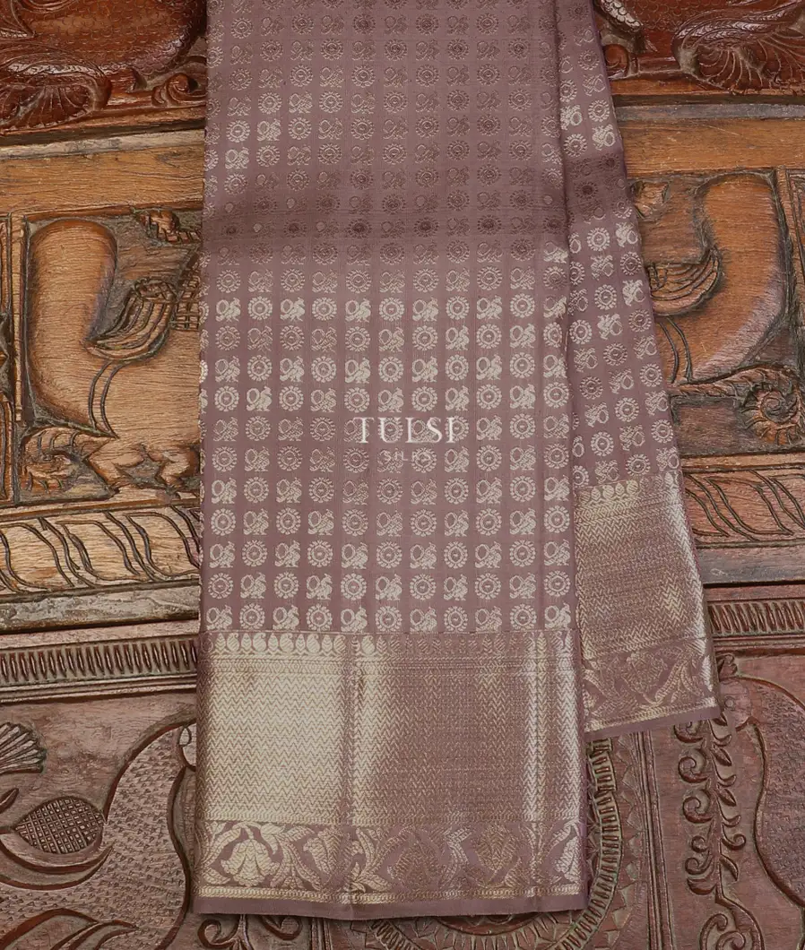 Purplish Brown Kanjivaram Silk Saree T607640-image
