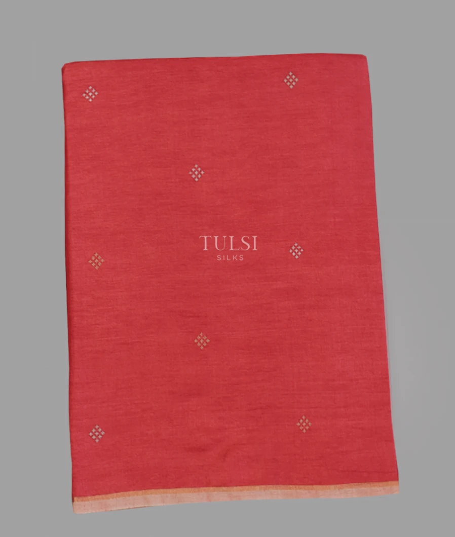 Red Woven Tussar Saree T606611-image