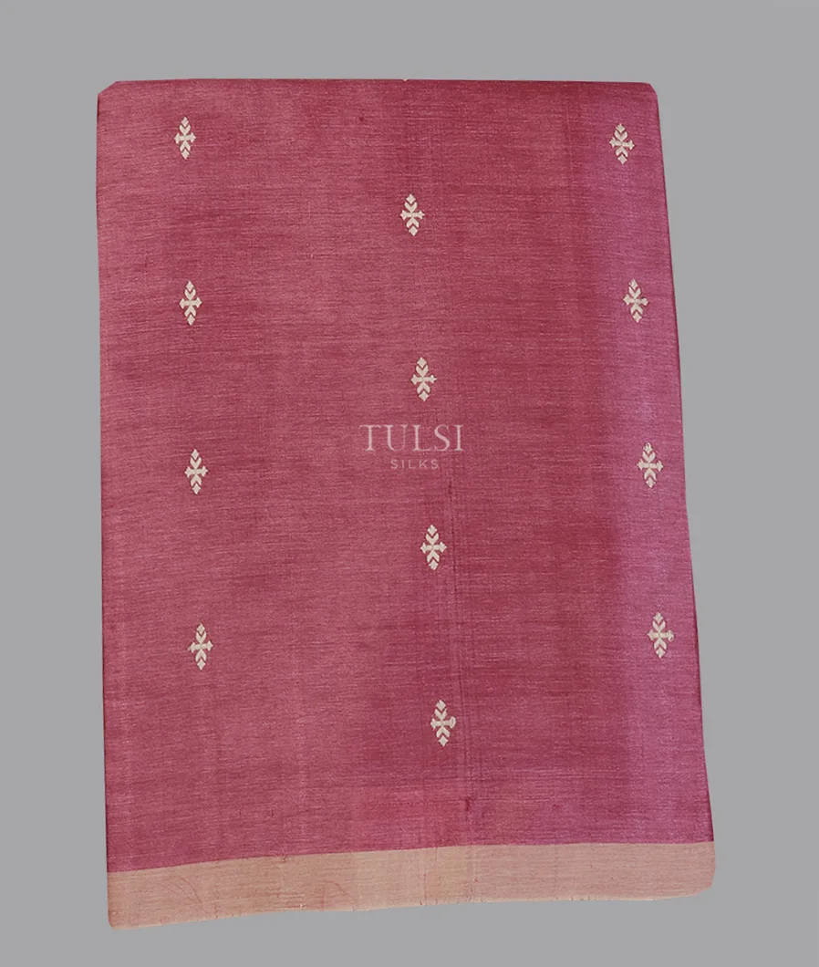 Dark Pink Woven Tussar Saree T606614-image