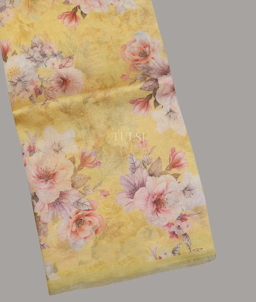 Yellow Tissue Organza Printed Saree T614992-image