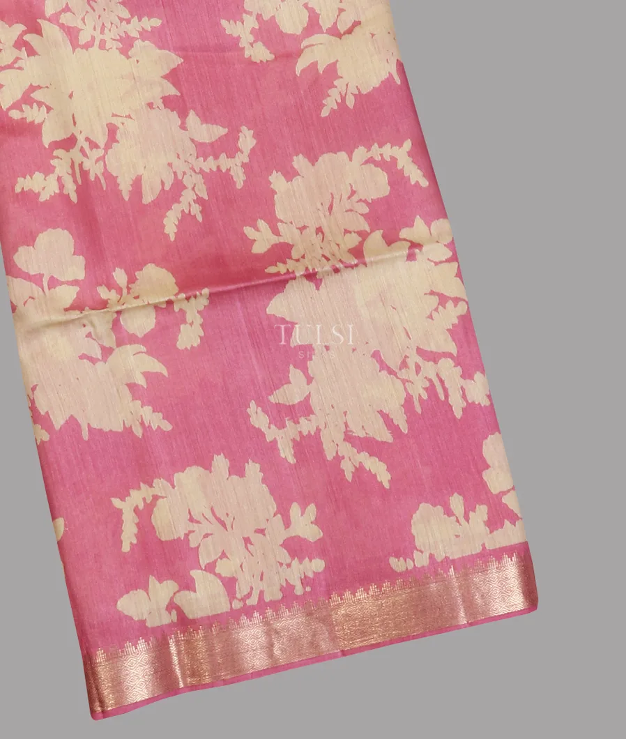 Pink Soft Tussar Printed Saree T615295-image