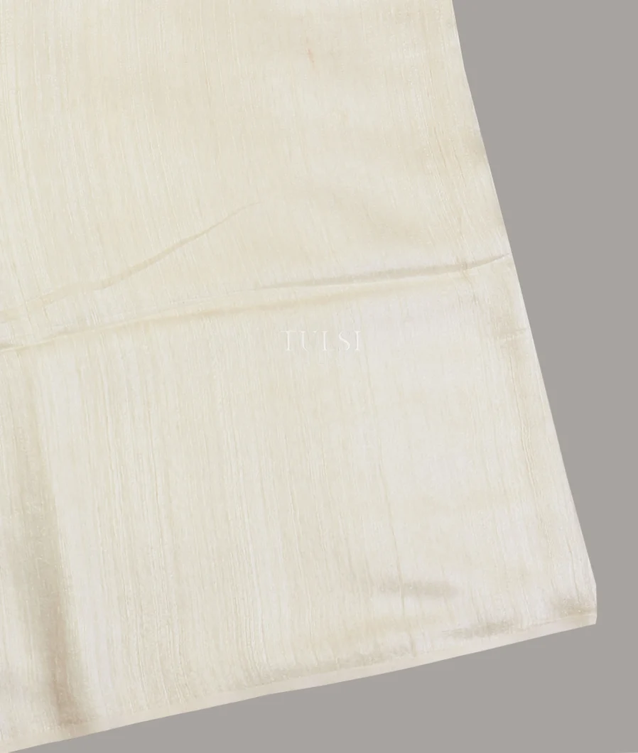 Off - White Handwoven Tussar Saree T512520-1-image