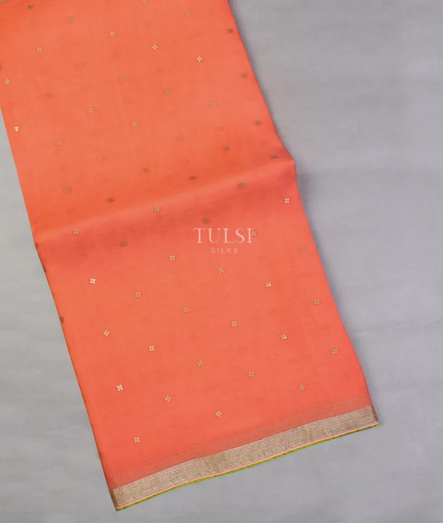 Peach Woven Organza Saree T607896-image