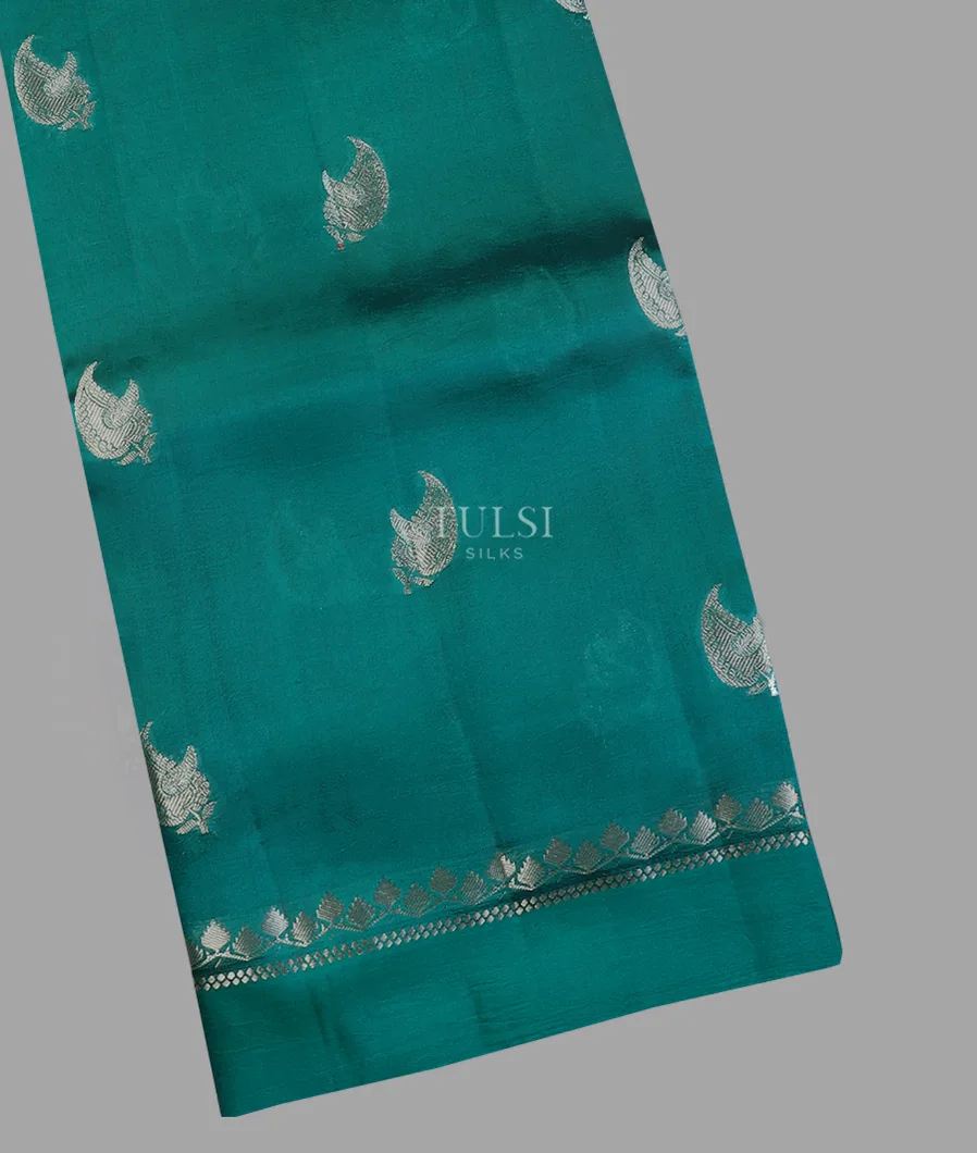 Peacock Blue Chaniya Silk Saree T611752-image