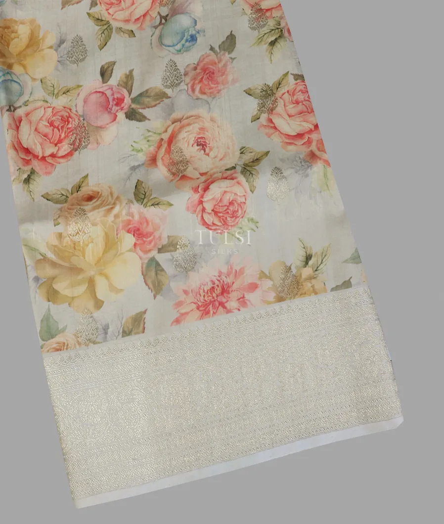 Grey Banaras Kathan Silk Saree T572914-image