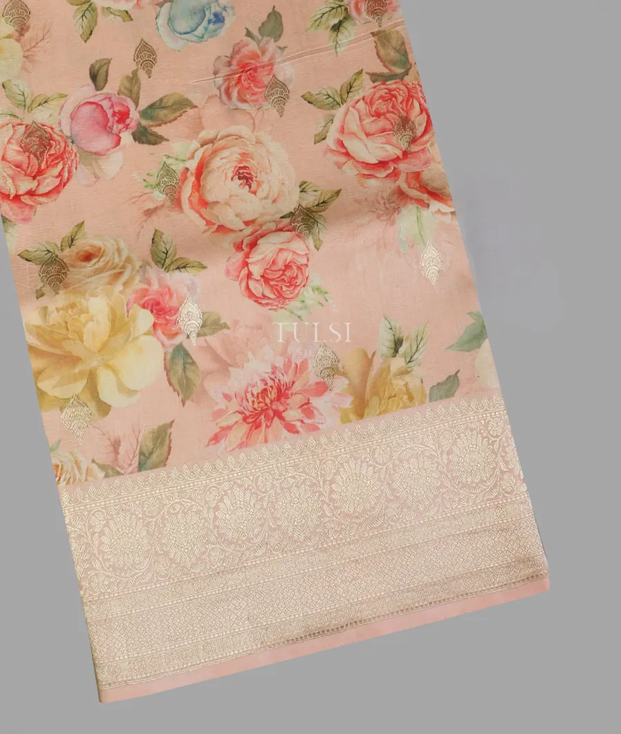 Peach Banaras Kathan Silk Saree T572922-image