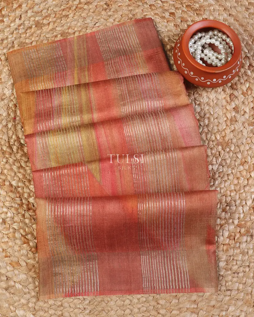 Multicolour Tussar Printed Saree T616248-image