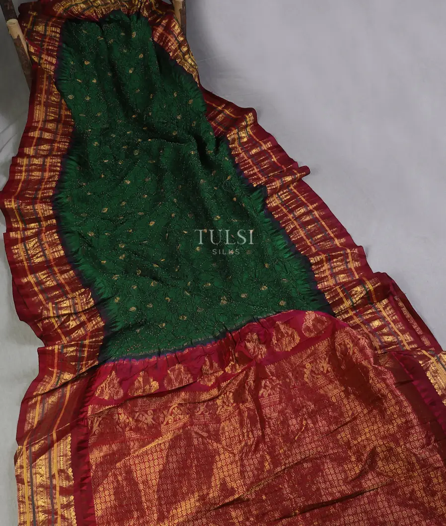 bottle-green-bandhani-gadwal-silk-saree-t616662-t616662-b