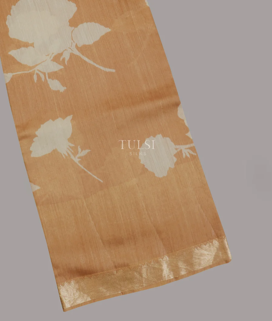 Dark Beige Soft Tussar Printed Saree T542828-image