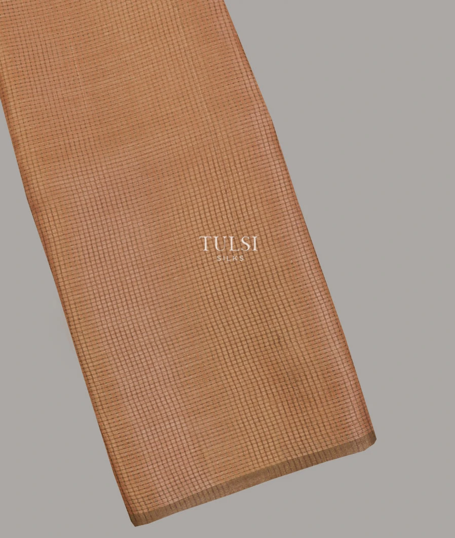 Light Peach Woven Tussar Saree T612585-image