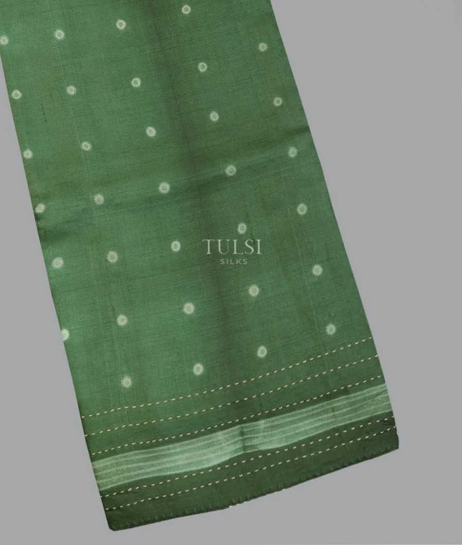 Green Tussar Printed Saree T607923-image