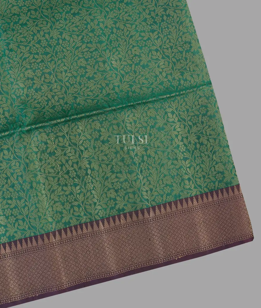 Bluish Green Soft Silk Saree T614093-image