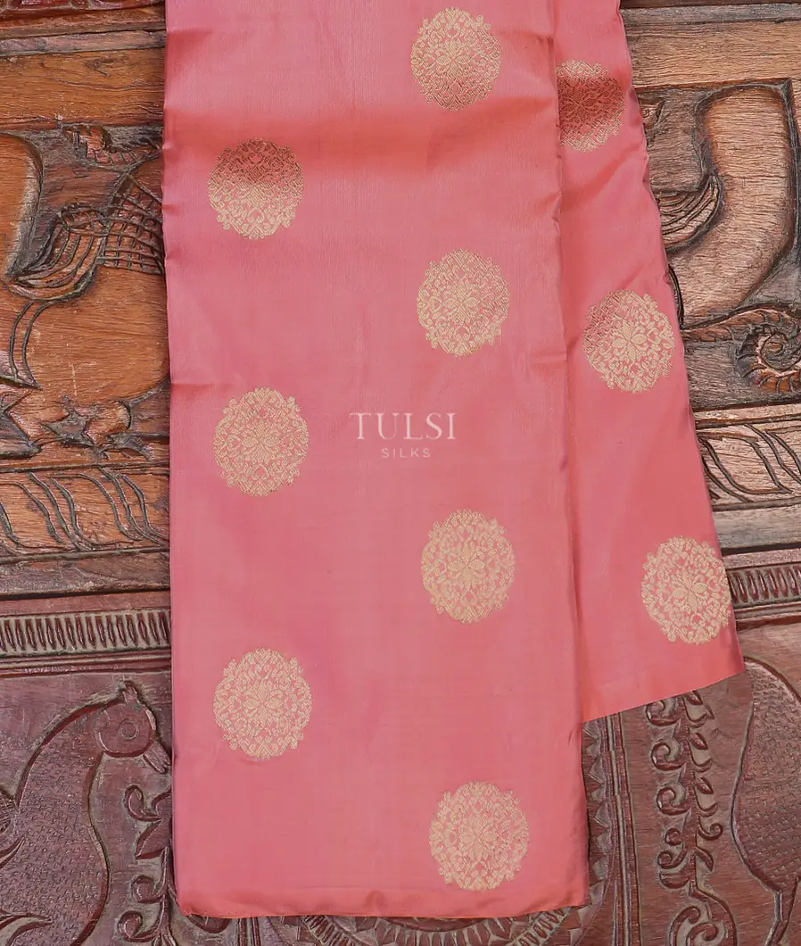 Coral Pink Kanjivaram Silk Saree T615043-image