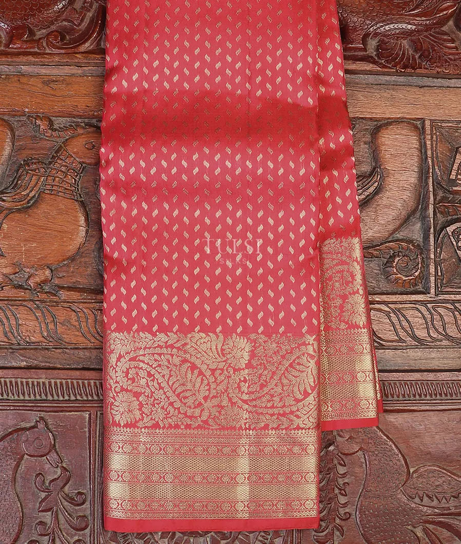 Coral Red Kanjivaram Silk Saree T598068-image