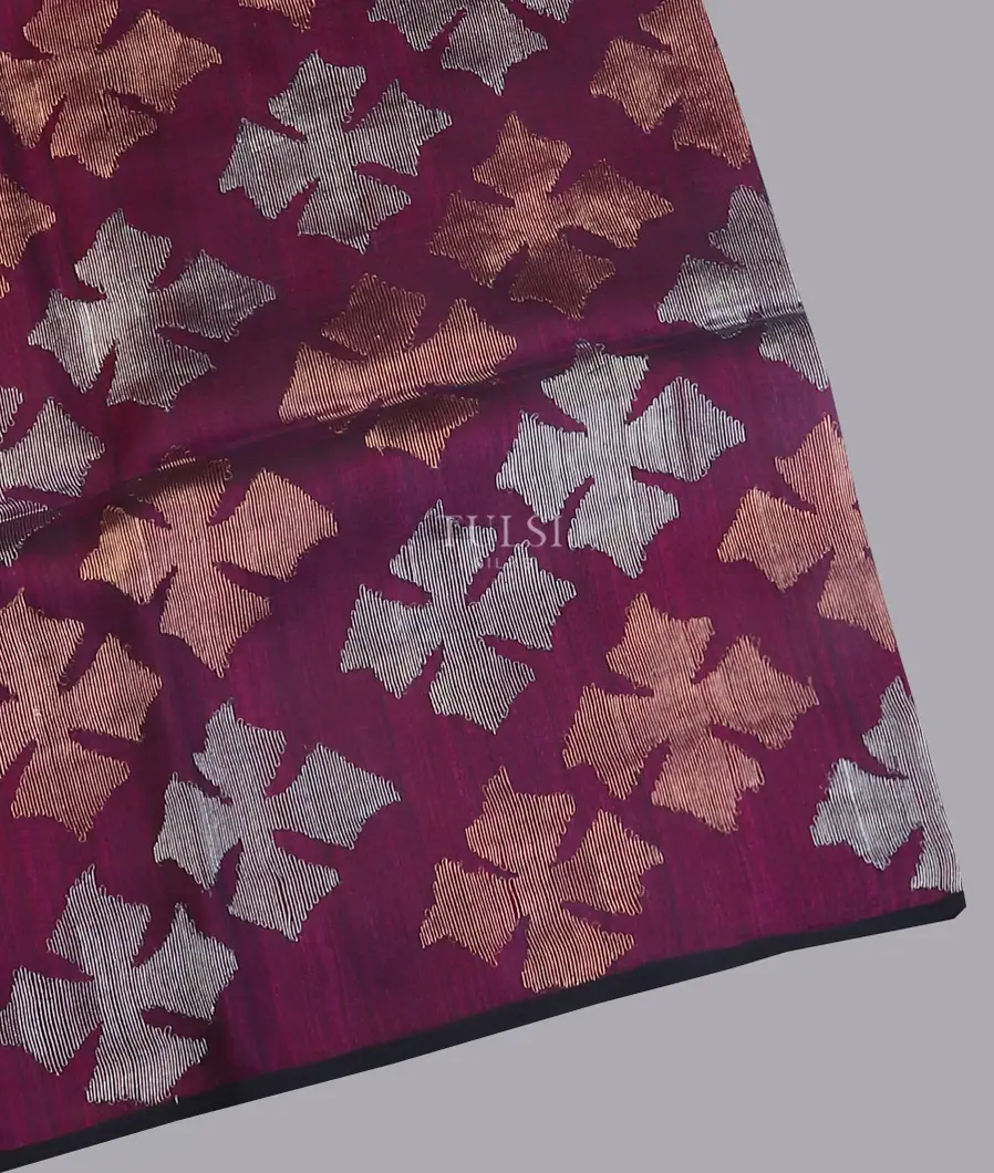 Purple Handwoven Tussar Saree T571822-image