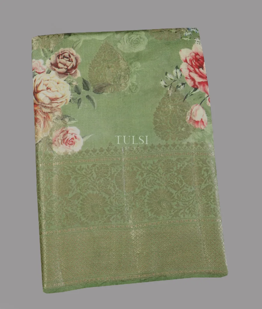 Green Chaniya Silk Saree T610779-image