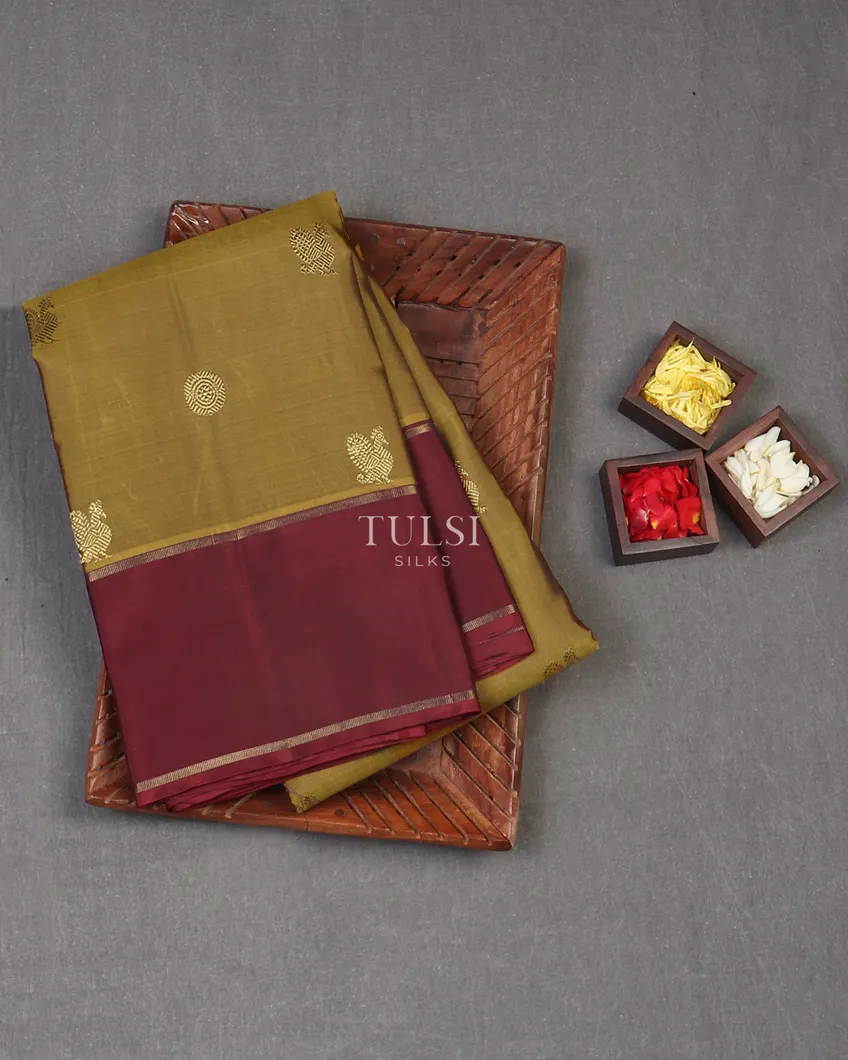 Golden Brown Kanjivaram Silk Saree T589762-1-image