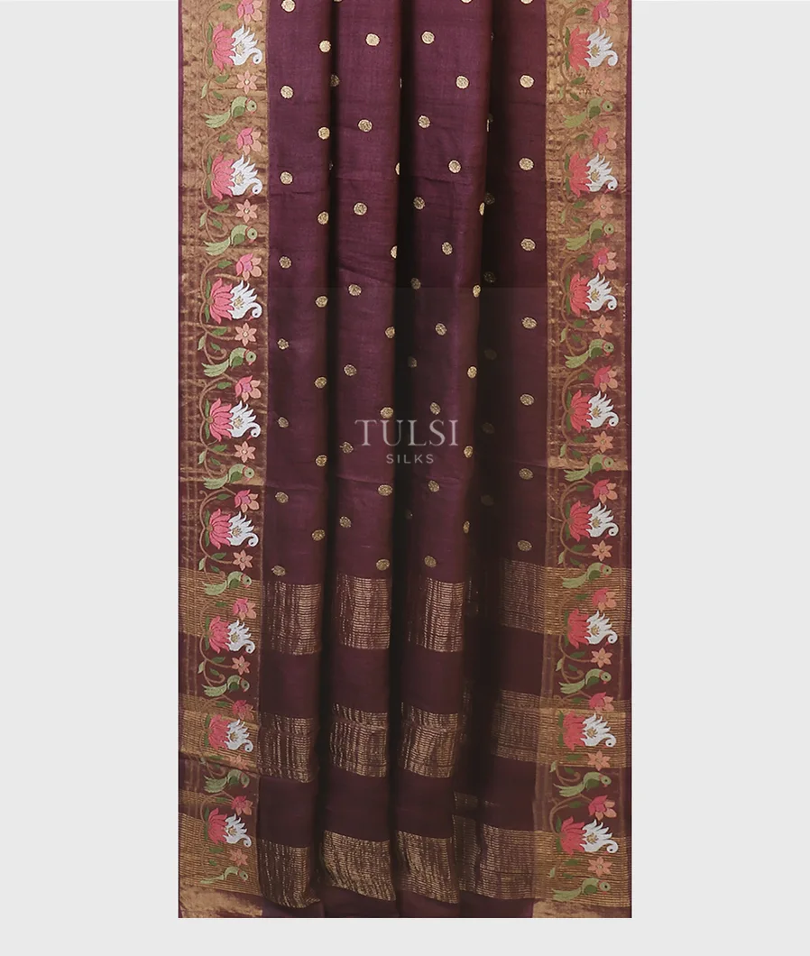 burgundy-tussar-embroidery-saree-t617916-t617916-b