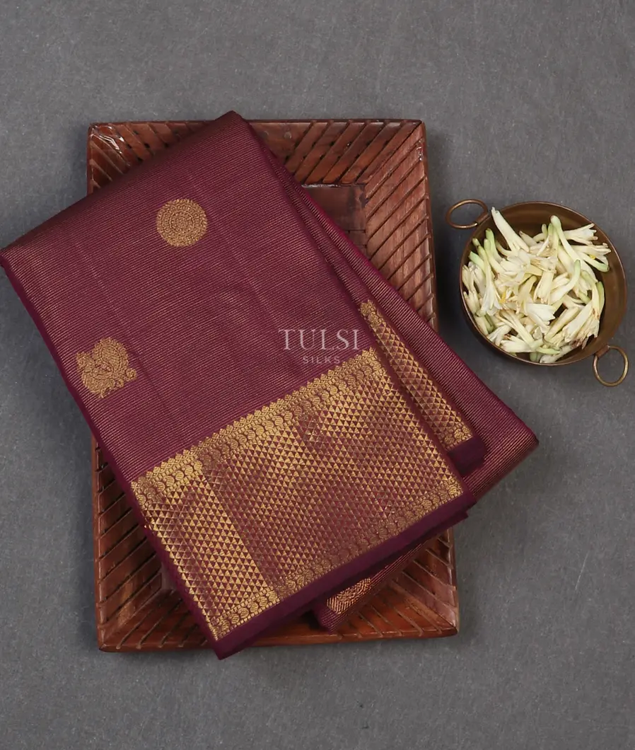Burgundy Kanjivaram Silk Saree T618529-image