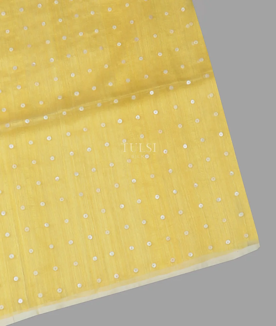 Yellow Handwoven Tussar Saree T608894-image