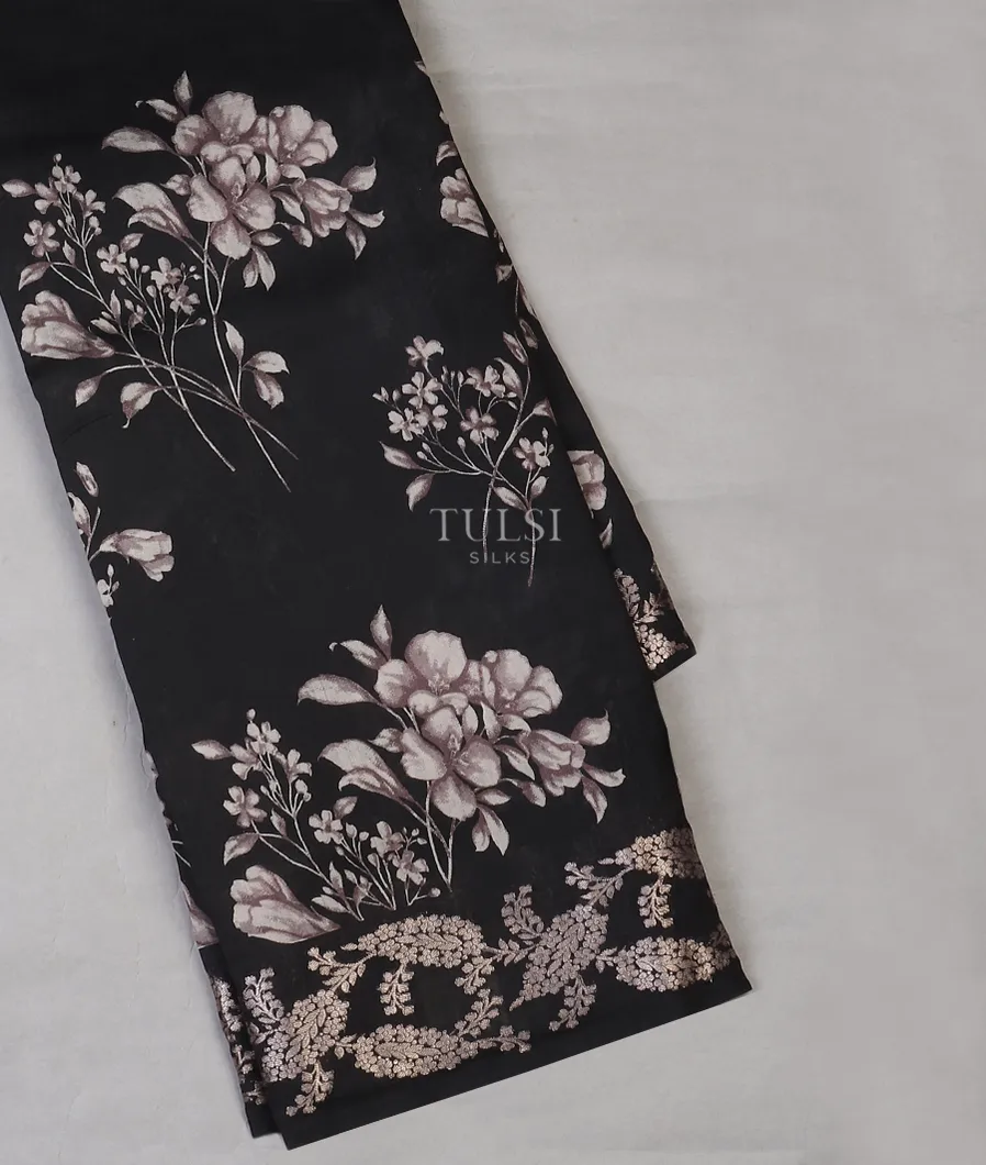 Black Chaniya Silk Saree T615180-image